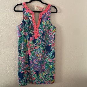 Lilly Pulitzer Ryder Shift Dress Indigo Exotic Escapade, size 8.